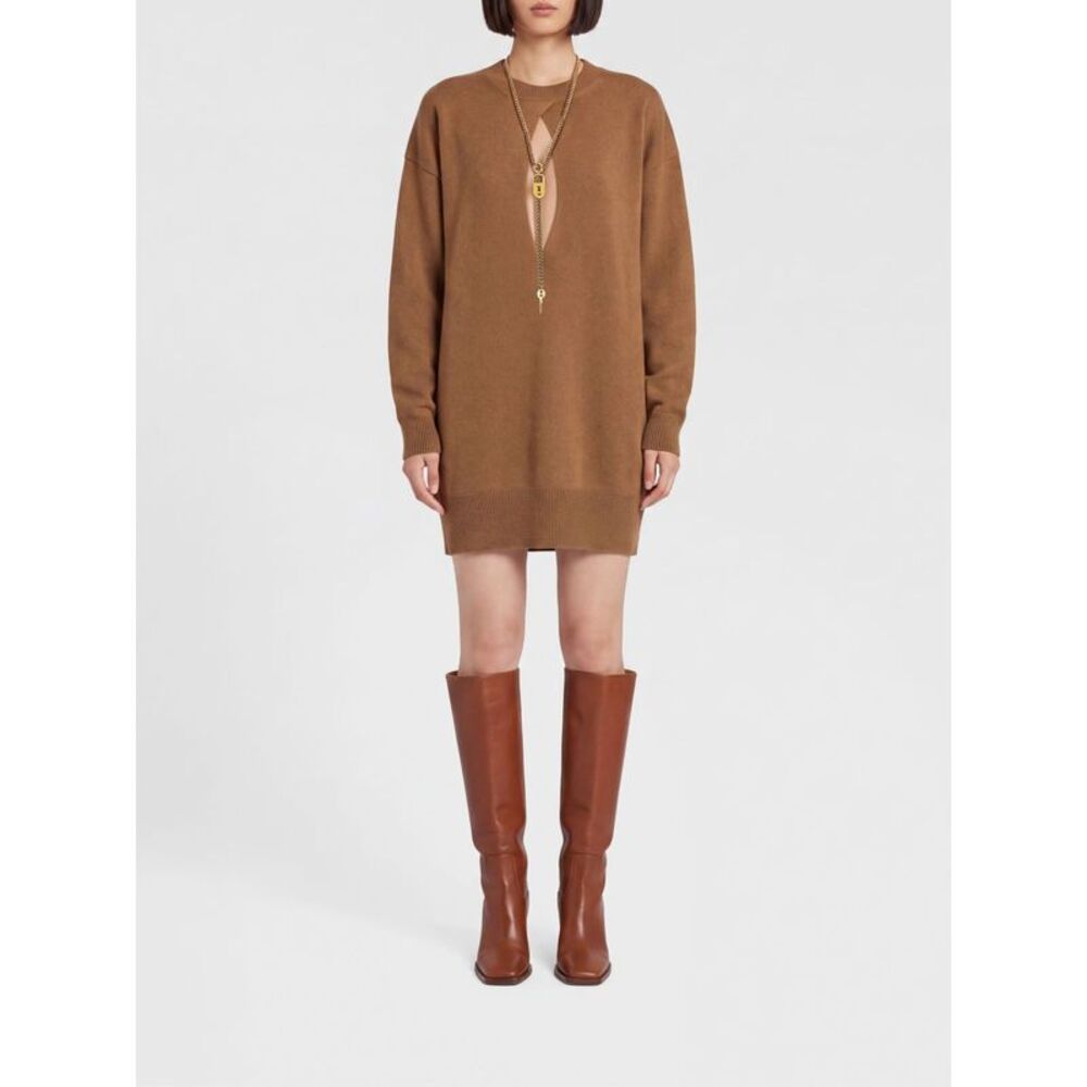 Elisabetta Franchi Women Elisabetta Franchi Jewelled Cut-Out Knit Mini Dress